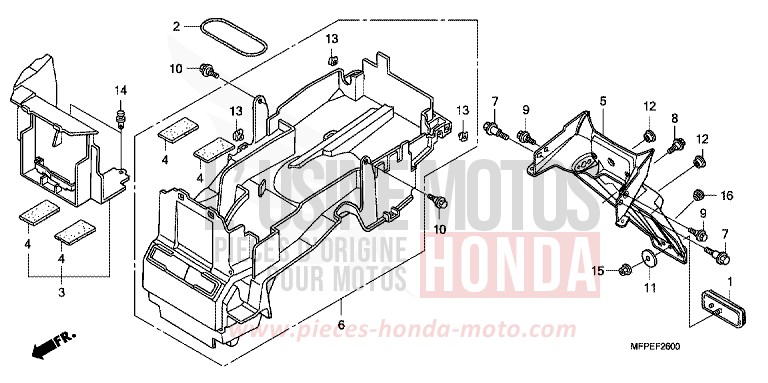 KOTFLUEGEL, HINTEN von CB1300 Super Bold'or ABS GRAPHITE BLACK (NHB01EB) von 2010